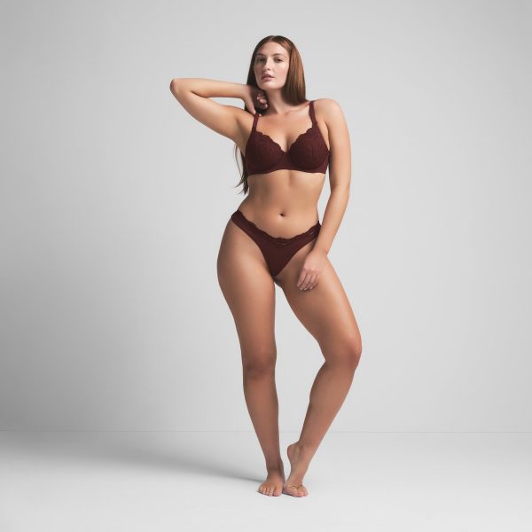 FITS EVERYBODY LACE FULL COVERAGE BRA | OXBLOOD