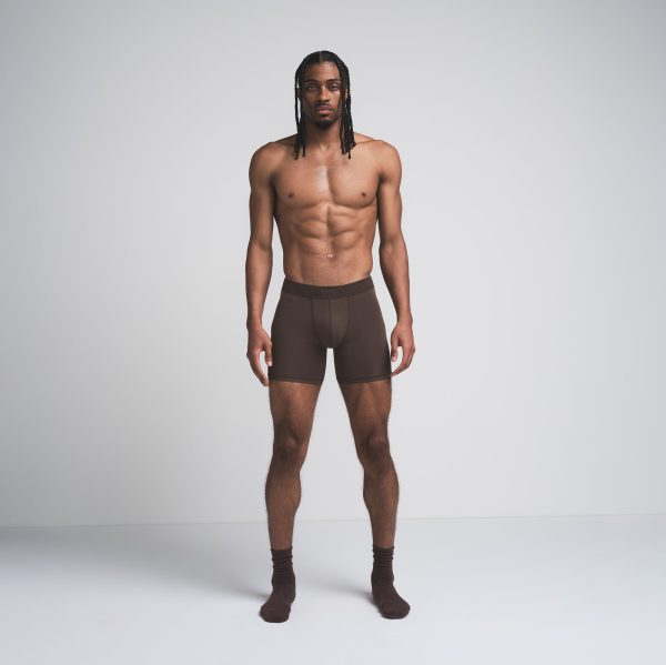 SKIMS COTTON MENS 5′′ BOXER BRIEF 5-PACK | DARK SEPIA ONYX MULTI