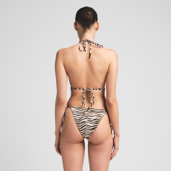 SIGNATURE SWIM DIPPED TIE BIKINI BOTTOM | CHAMPAGNE TIGER PRINT