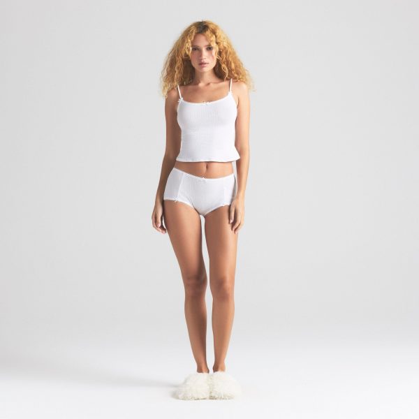 POINTELLE BOY SHORT | SNOW