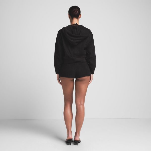 TERRY COVER-UPS ZIP UP HOODIE | ONYX