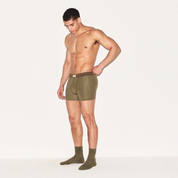 SKIMS COTTON MENS 3′′ BOXER BRIEF 3-PACK  | ARMY MULTI