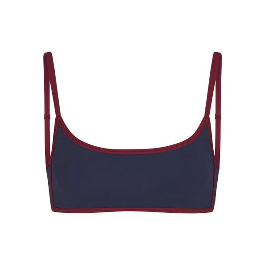 FITS EVERYBODY CONTRAST TRIM SCOOP BRALETTE | NAVY