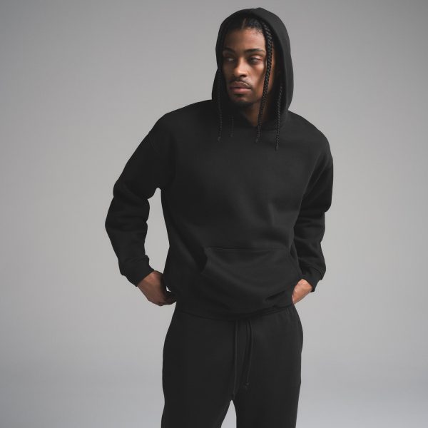 FLEECE LOUNGE MENS RELAXED HOODIE | WASHED ONYX