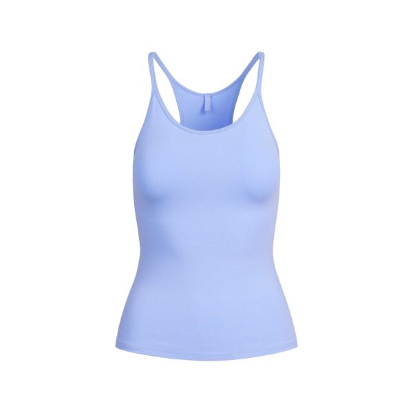 COTTON JERSEY RACERBACK TANK | BLUE VIOLET