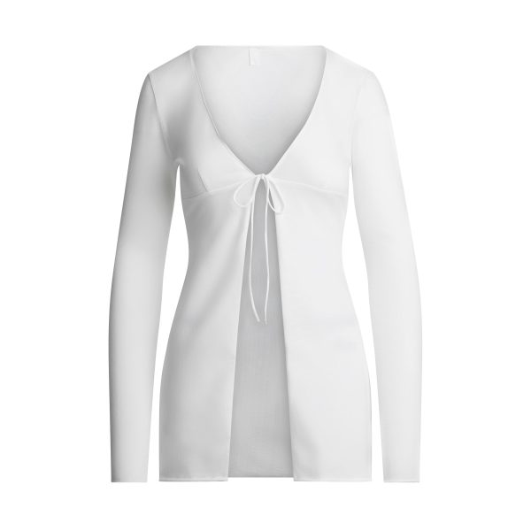 COTTON COVER-UPS TIE FRONT TOP | SNOW