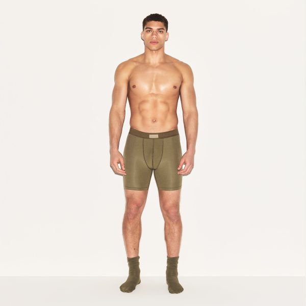 SKIMS COTTON MENS 5′′ BOXER BRIEF 3-PACK  | ARMY MULTI