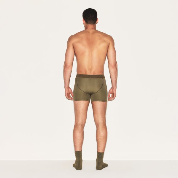 SKIMS COTTON MENS 3′′ BOXER BRIEF | ARMY