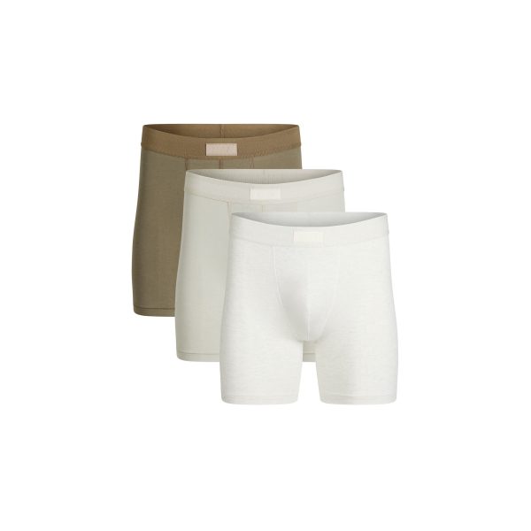 SKIMS COTTON MENS 5′′ BOXER BRIEF 3-PACK  | ARMY MULTI