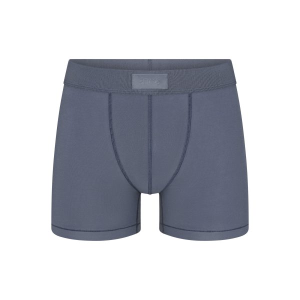 SKIMS COTTON MENS 3′′ BOXER BRIEF | STEEL BLUE