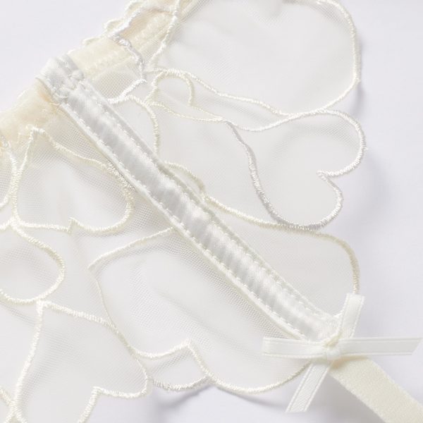 EMBROIDERED TULLE GARTER BELT | MARBLE