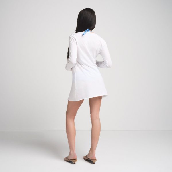 COTTON COVER-UPS TIE FRONT TOP | SNOW