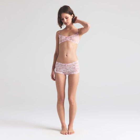 STRETCH LACE BOY SHORT | CHERRY BLOSSOM ROSEBUD PRINT
