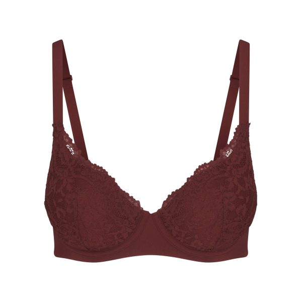 FITS EVERYBODY LACE FULL COVERAGE BRA | OXBLOOD