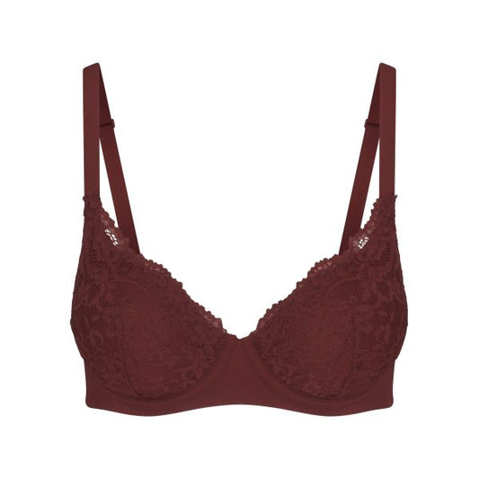 FITS EVERYBODY LACE FULL COVERAGE BRA | OXBLOOD