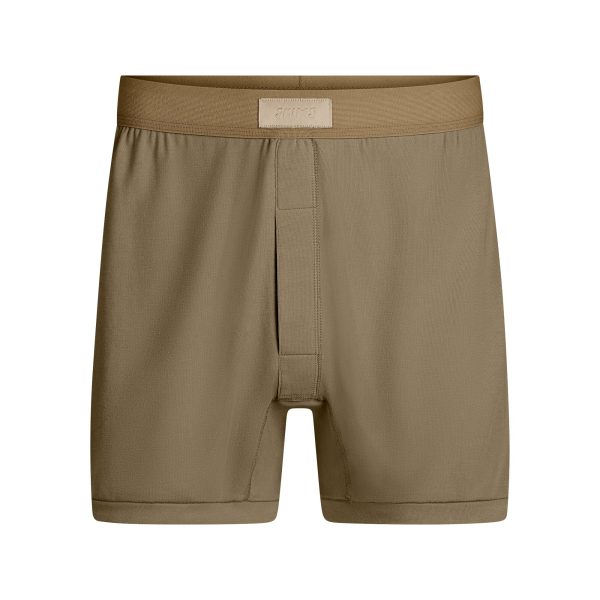 SKIMS COTTON MENS KNIT BOXER | ARMY