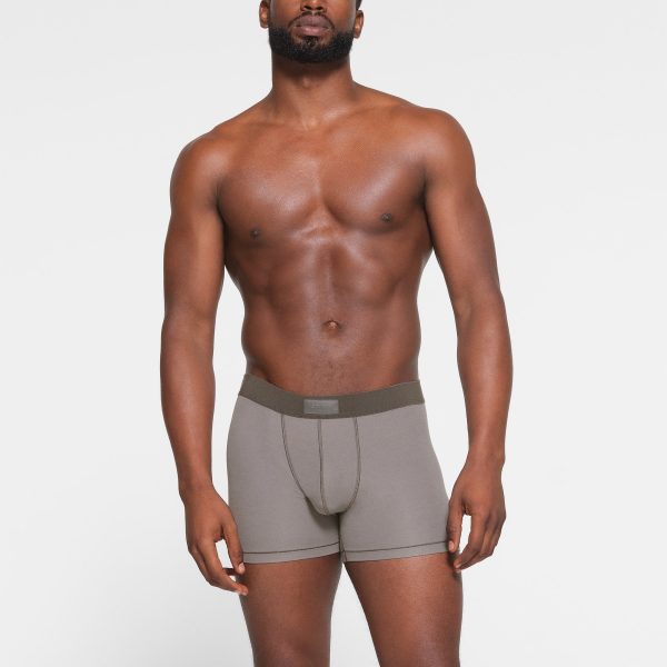 SKIMS COTTON MENS 3′′ BOXER BRIEF | WASHED GUNMETAL