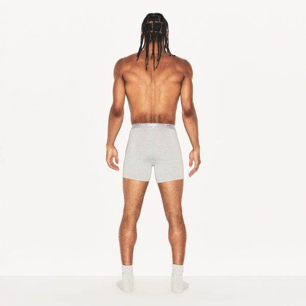 SKIMS STRETCH MENS 5′′ BOXER BRIEF | LIGHT HEATHER GREY