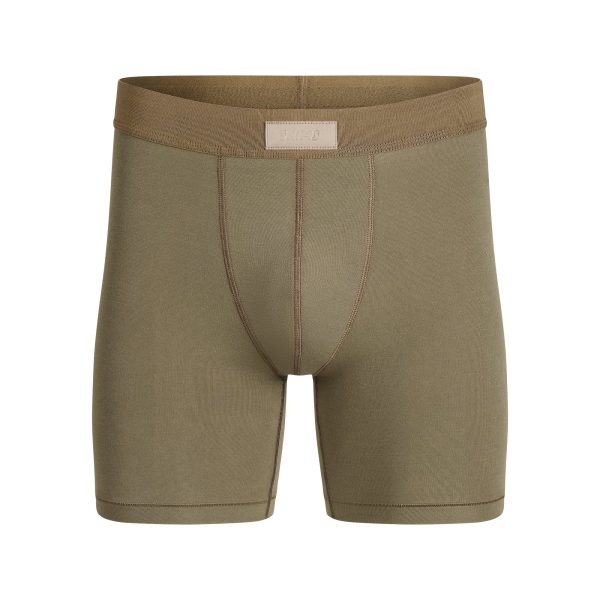 SKIMS COTTON MENS 5′′ BOXER BRIEF | ARMY