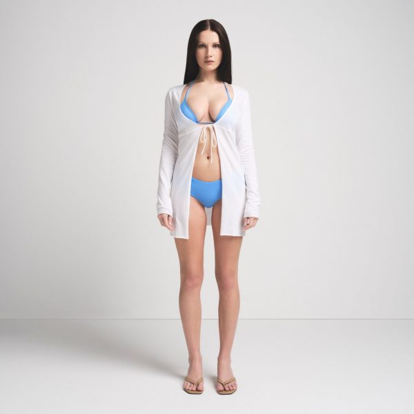 COTTON COVER-UPS TIE FRONT TOP | SNOW