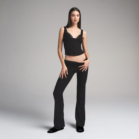 SOFT LOUNGE FOLDOVER PANT | ONYX