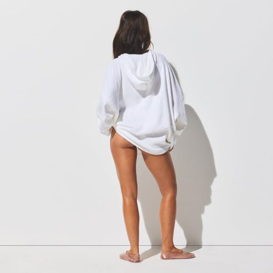 TERRY COVER-UPS OVERSIZED HOODIE | SNOW