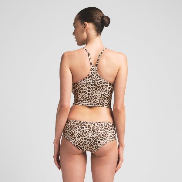 SIGNATURE SWIM CAMI TOP | CHAMPAGNE LEOPARD PRINT