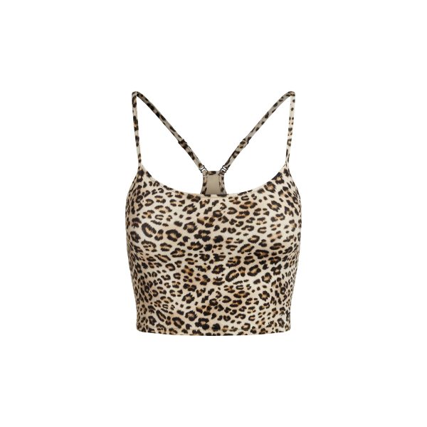 SIGNATURE SWIM CAMI TOP | CHAMPAGNE LEOPARD PRINT