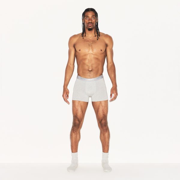 SKIMS STRETCH MENS 3′′ BOXER BRIEF | LIGHT HEATHER GREY