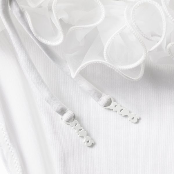 BRIDAL SWIM RUFFLE DIPPED TIE BIKINI BOTTOM | SNOW