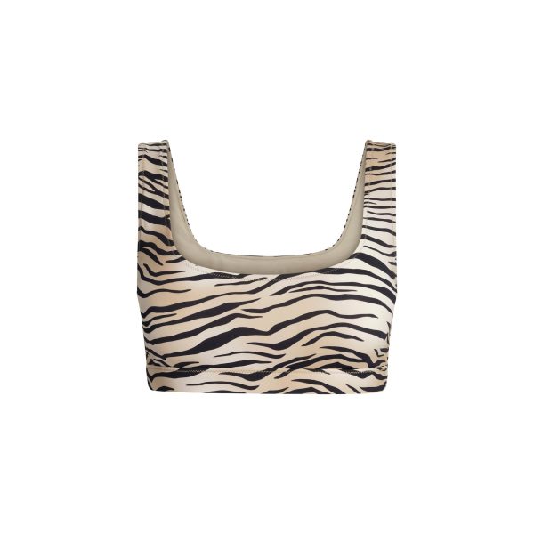 SIGNATURE SWIM TANK BIKINI TOP | CHAMPAGNE TIGER PRINT