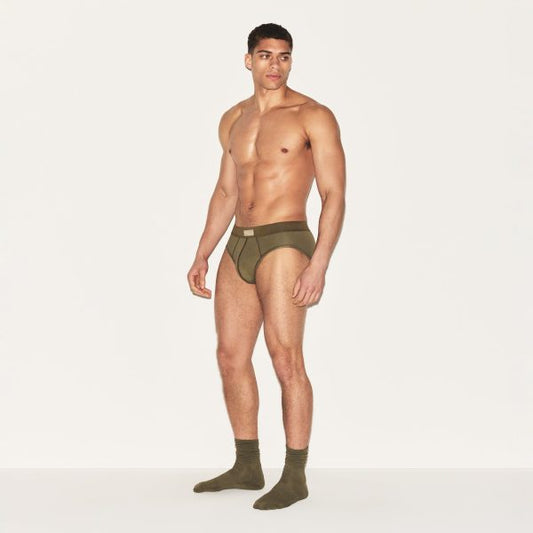 SKIMS COTTON MENS BRIEF | ARMY