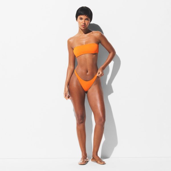 SIGNATURE SWIM THONG BIKINI BOTTOM | TANGERINE