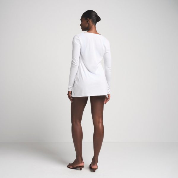 COTTON COVER-UPS TIE FRONT TOP | SNOW