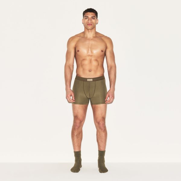 SKIMS COTTON MENS 3′′ BOXER BRIEF 3-PACK  | ARMY MULTI