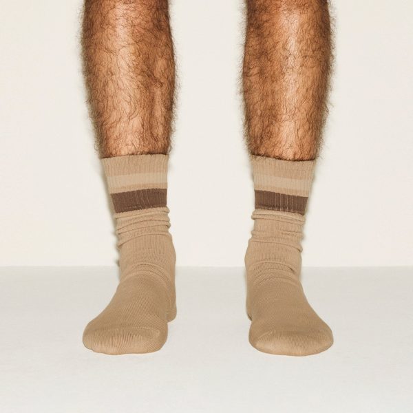 MENS EVERYDAY STRIPE SOCK | TAN