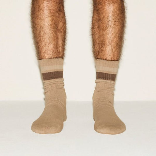 MENS EVERYDAY STRIPE SOCK | TAN