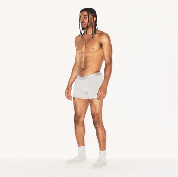 SKIMS STRETCH MENS 3′′ BOXER BRIEF | LIGHT HEATHER GREY