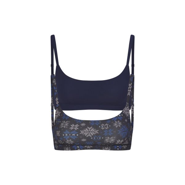 FITS EVERYBODY SCOOP BRALETTE 2-PACK | ONYX SNOWFLAKE FAIR ISLE AND NAVY