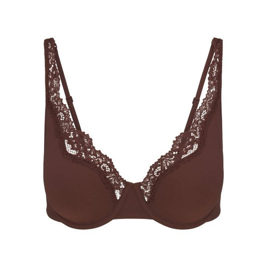 FITS EVERYBODY LACE UNLINED FULL COVERAGE BRA | COCOA