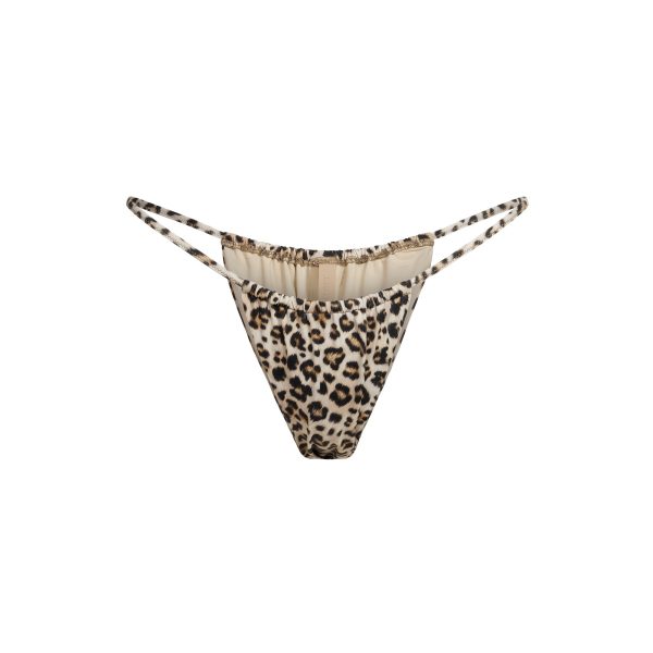 SIGNATURE SWIM STRING BIKINI BOTTOM | CHAMPAGNE LEOPARD PRINT