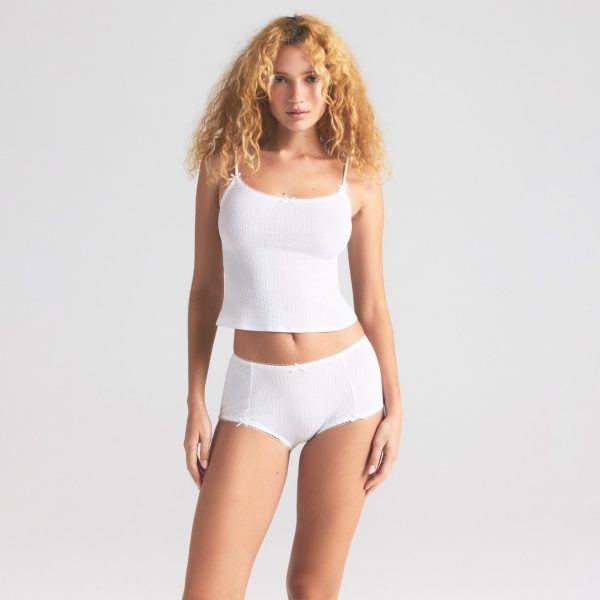 POINTELLE BOY SHORT | SNOW