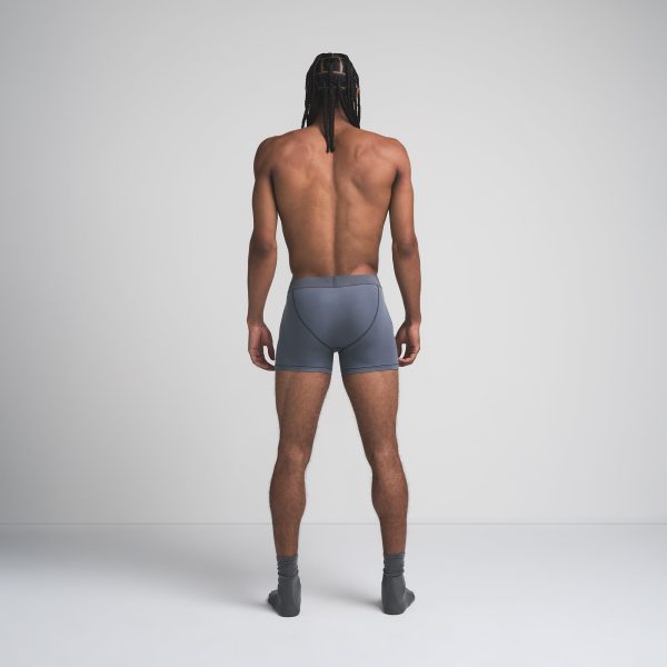 SKIMS COTTON MENS 3′′ BOXER BRIEF | STEEL BLUE