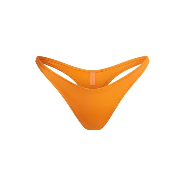 SIGNATURE SWIM THONG BIKINI BOTTOM | TANGERINE