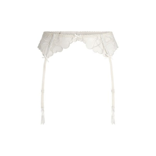 EMBROIDERED TULLE GARTER BELT | MARBLE