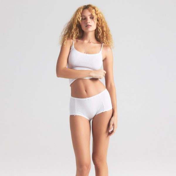 POINTELLE BOY SHORT | SNOW