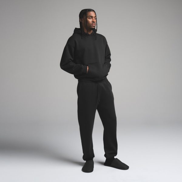 FLEECE LOUNGE MENS RELAXED HOODIE | WASHED ONYX