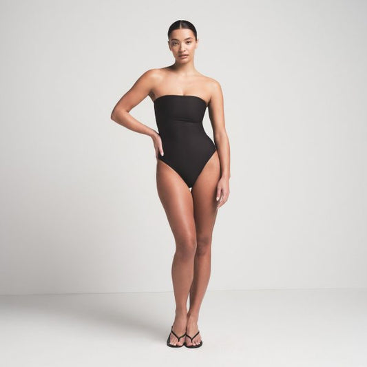SIGNATURE SWIM STRAPLESS ONE PIECE | ONYX