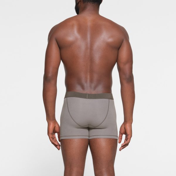 SKIMS COTTON MENS 3′′ BOXER BRIEF | WASHED GUNMETAL