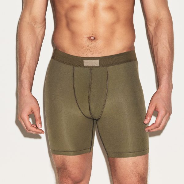 SKIMS COTTON MENS 5′′ BOXER BRIEF 3-PACK  | ARMY MULTI